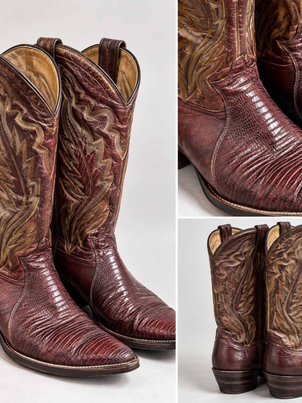 Vintage Justin 8480 Chili Lizard Western Cowboy Boots – Men’s 10.5 B